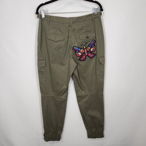 NWT Jeremy Scott Butterfly Patch Crop Cargo Pants Size 40 / 6 - Picture 5 of 11
